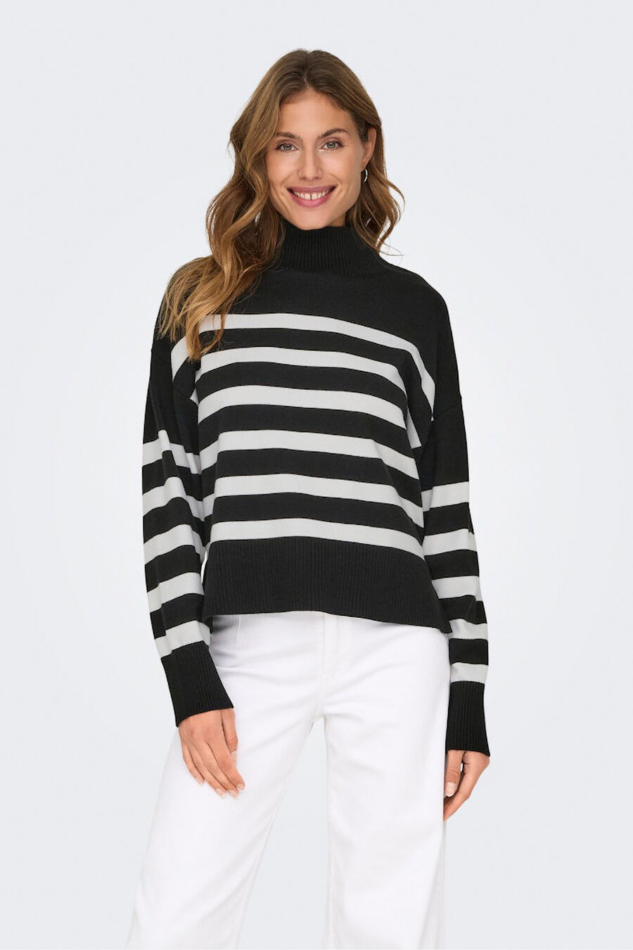 Jersey de rayas cuello alto