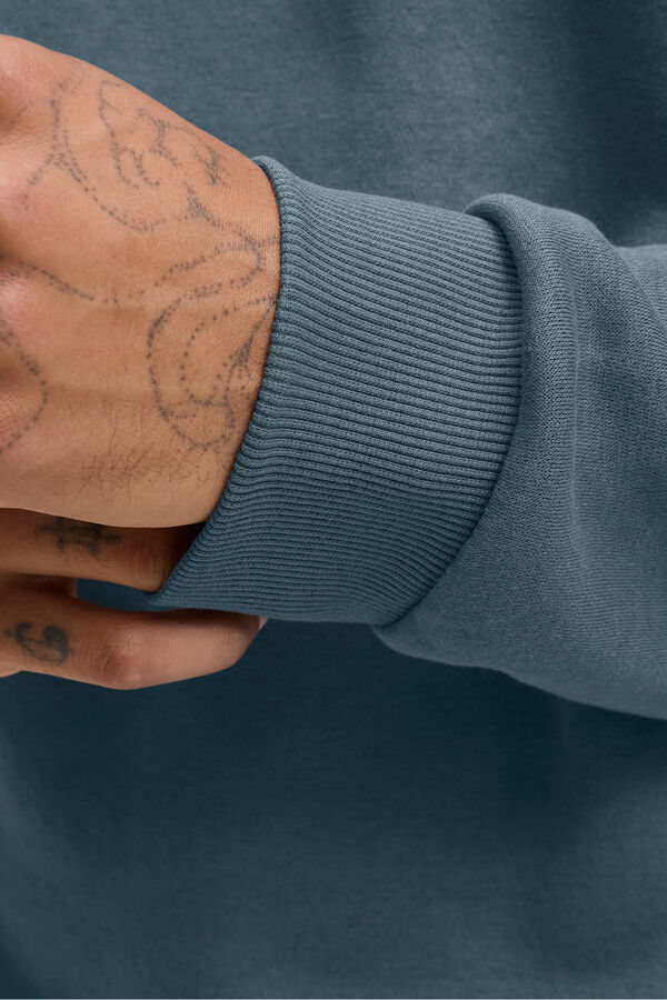 Jack & Jones Sweatshirt básico com gola redonda cinzento