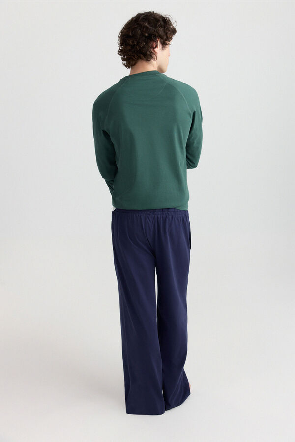 Springfield Garfield long pyjamas with plaid trousers green