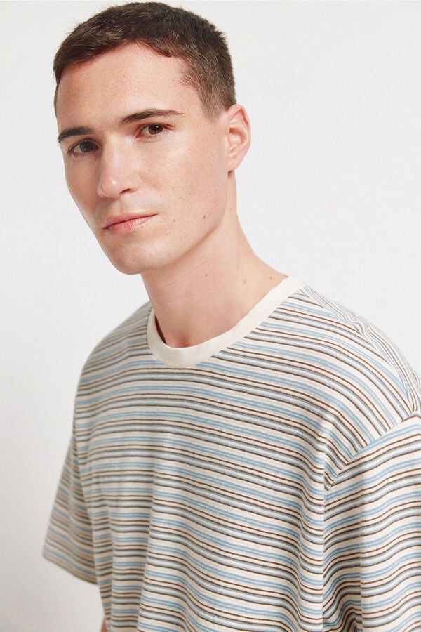 Springfield T-shirt &agrave; rayures blanc