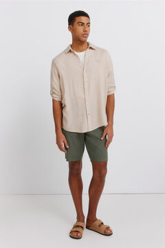 Springfield Linen viscose 3/4 sleeve shirt