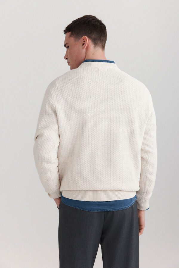 Springfield Structure knit jumper white