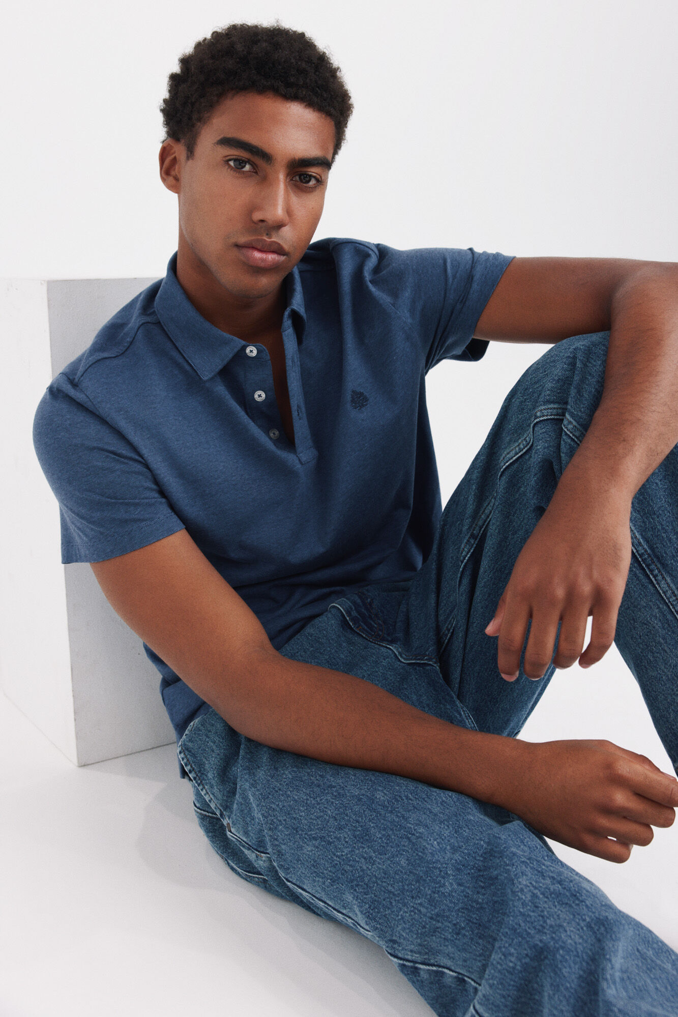 Springfield Polo majica od žerseja sa mikro prugama slim fit