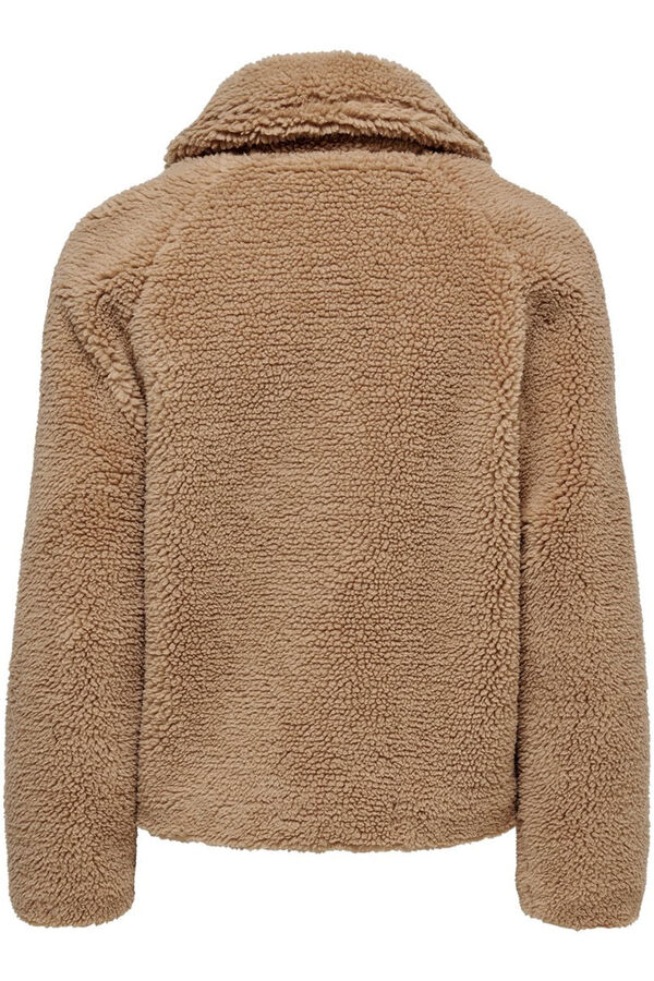 Springfield Faux shearling buttoned coat brun