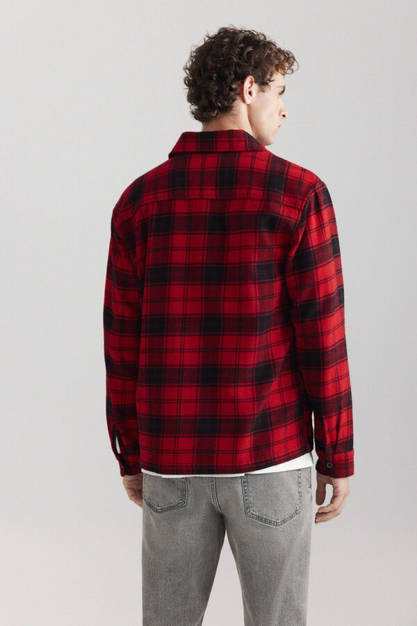 Springfield Chemise en flanelle &agrave; carreaux overshirt rouge