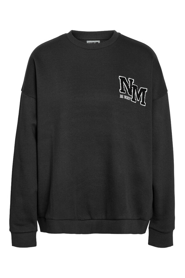 Noisy May Sweatshirt b&aacute;sico com bordado lateral cinzento