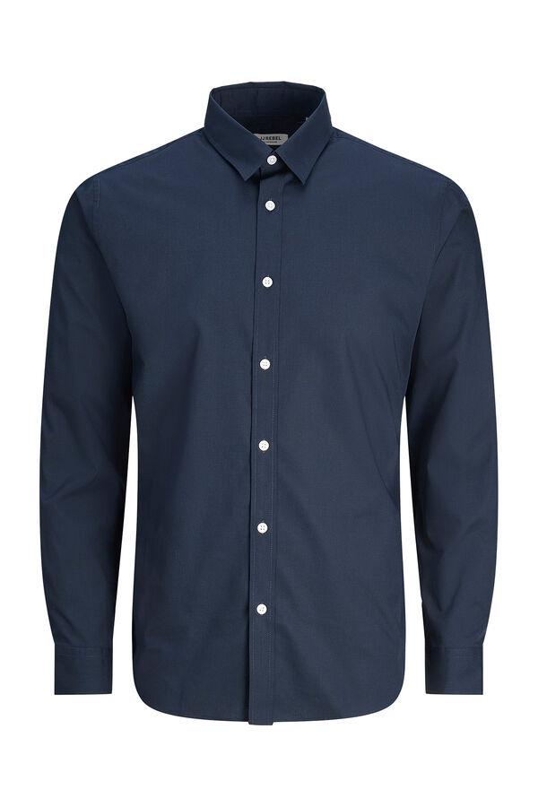 JJ REBEL Schmal geschnittenes, formelles Twill Blau