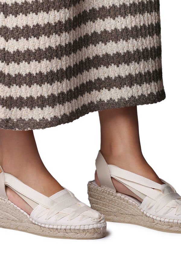 Toni Pons Wedge espadrille with ties beige