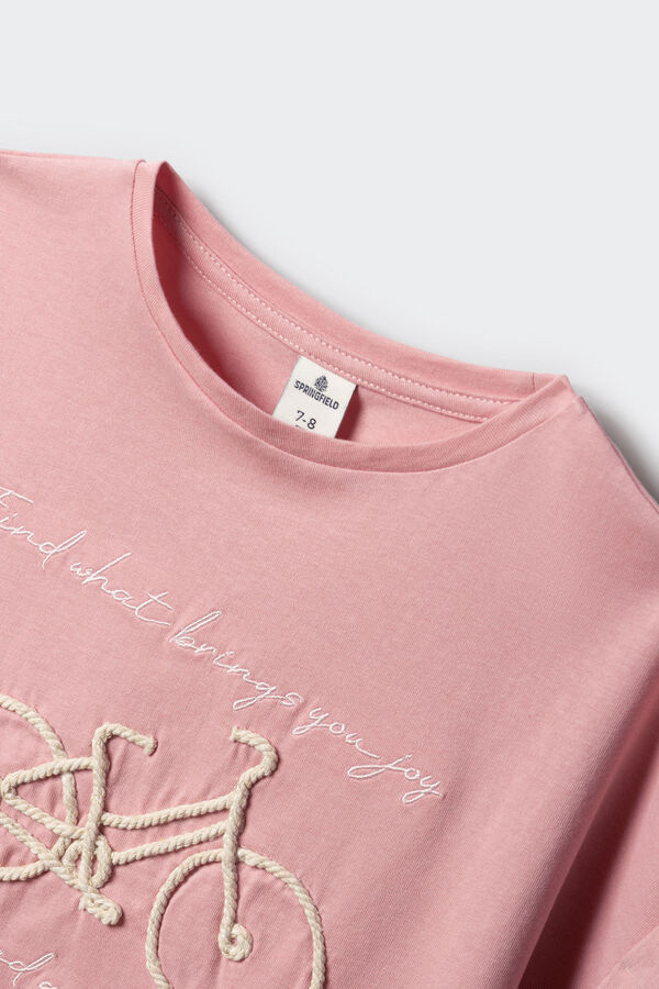 Springfield Kids Majica sa kratkim rukavima sa printom bicikla za devojčice Roze