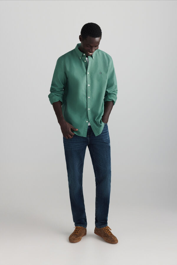 Springfield Garment-dyed oxford shirt green