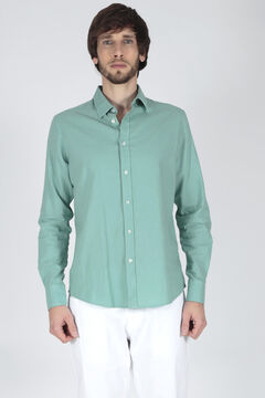 Springfield Long-sleeved linen shirt khaki