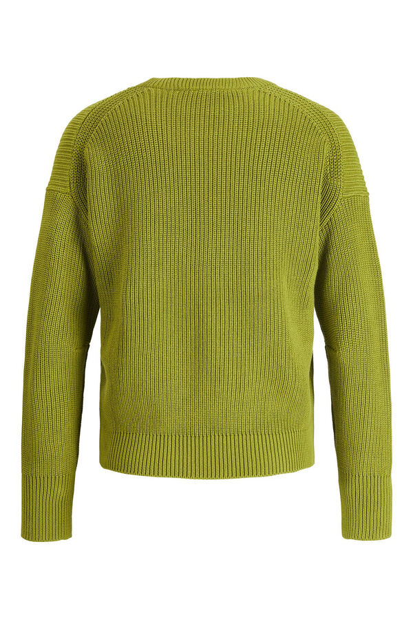 Springfield Medium knit jumper with round neck zelena