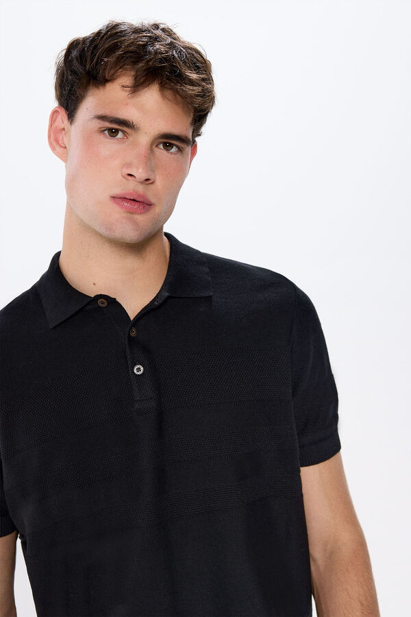 Springfield Pull col polo boutons noir