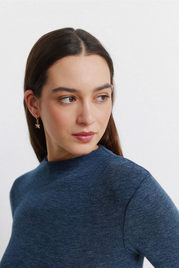 Springfield T-shirt franzida azul