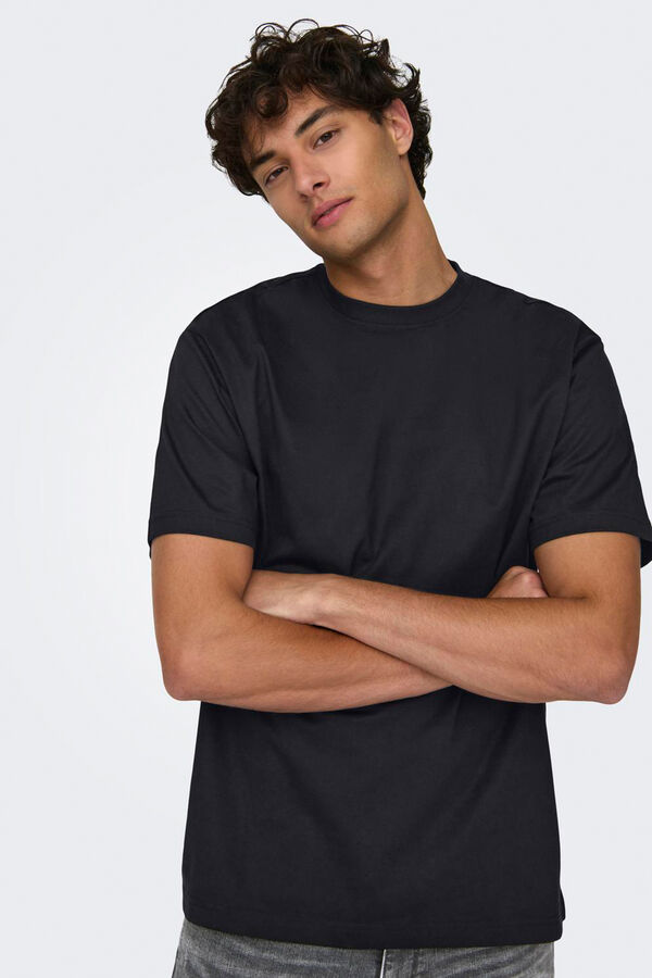 Springfield Camiseta manga corta corte relajado negro