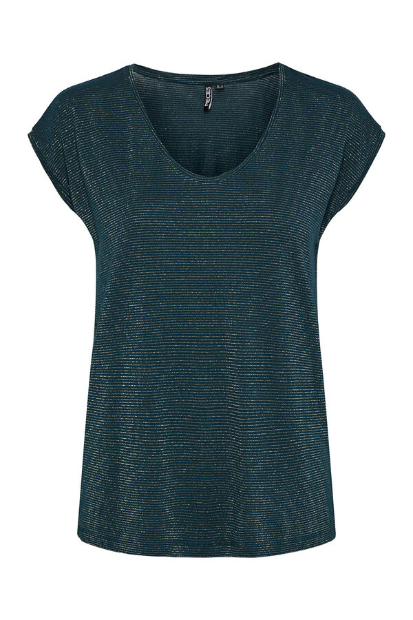 Pieces Camiseta lurex pico azul