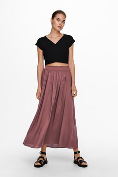 Springfield Long skirt with a loose fit and elasticated waist pink
