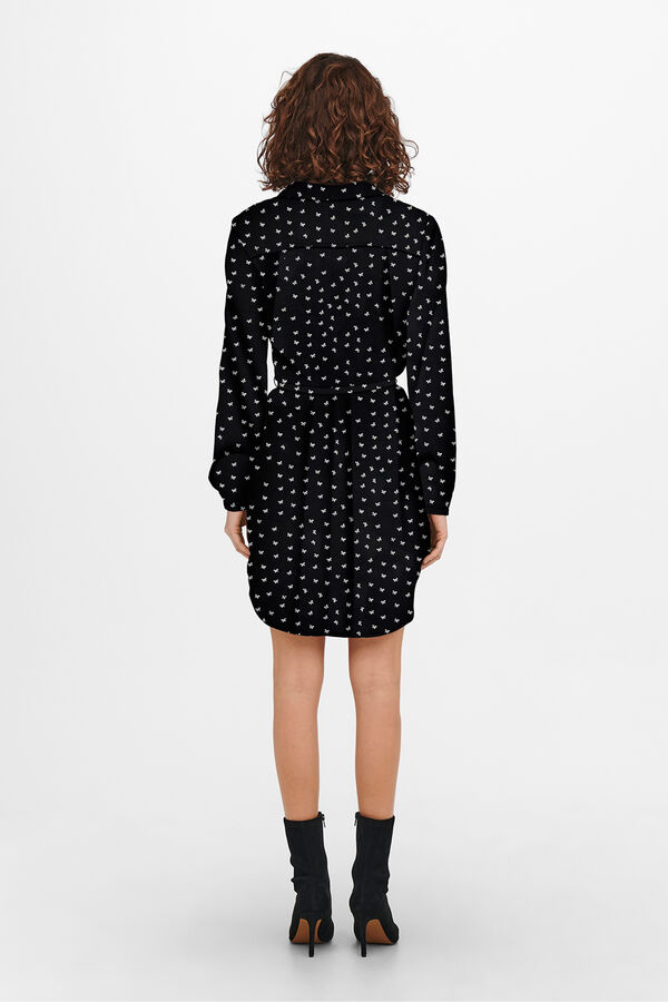 Only Vestido curto camiseiro preto