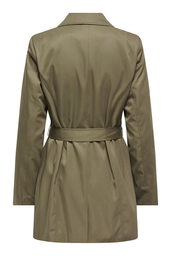 Only Belted midi trench coat grey
