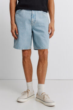 Springfield Straight fit denim Bermuda shorts