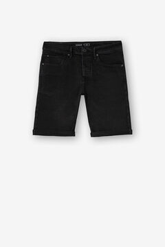 Springfield Slim-Fit Denim Bermuda Shorts black