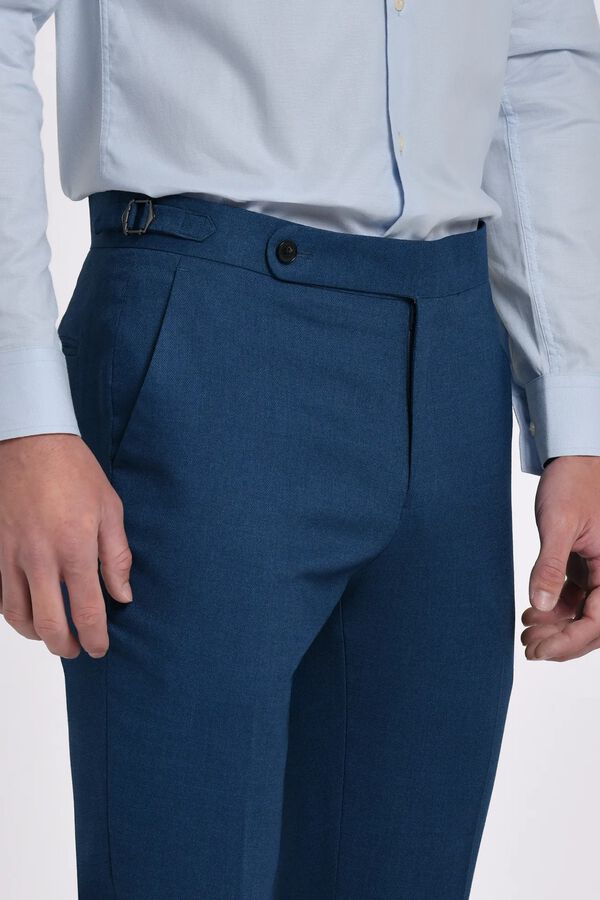 JVZ Textured suit trousers blue