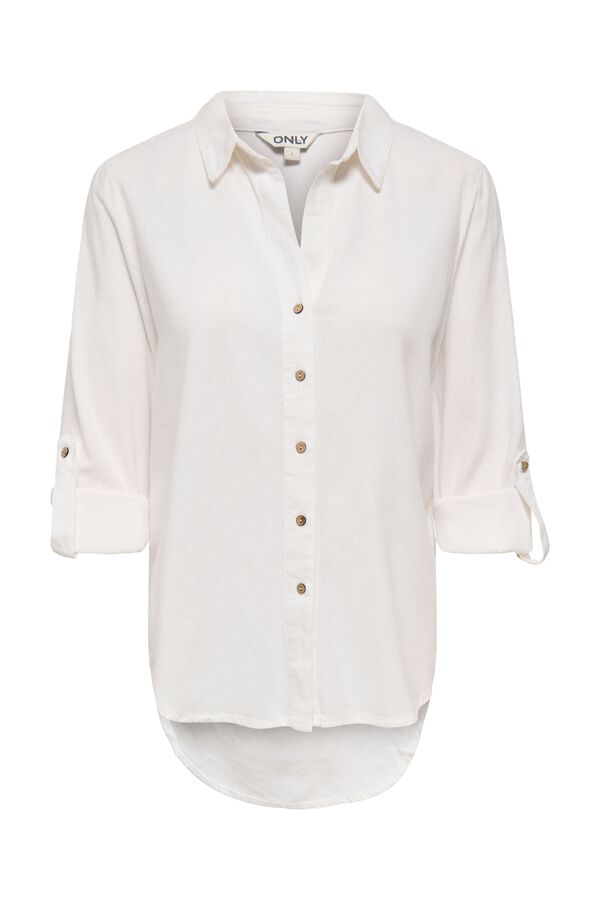 Only Camisa de lino blanco