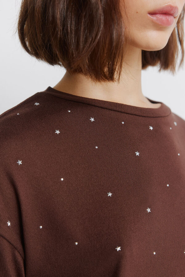 Springfield Front studded T-shirt nude