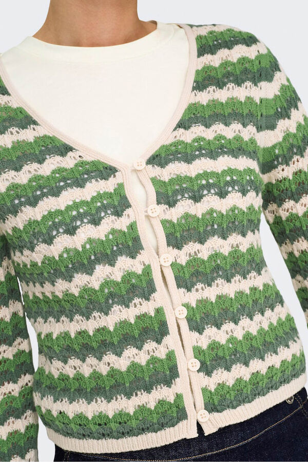 Only Crochet openwork cardigan green