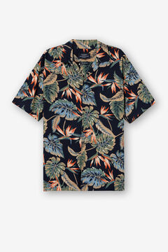 Springfield Relaxed fit printed shirt navy