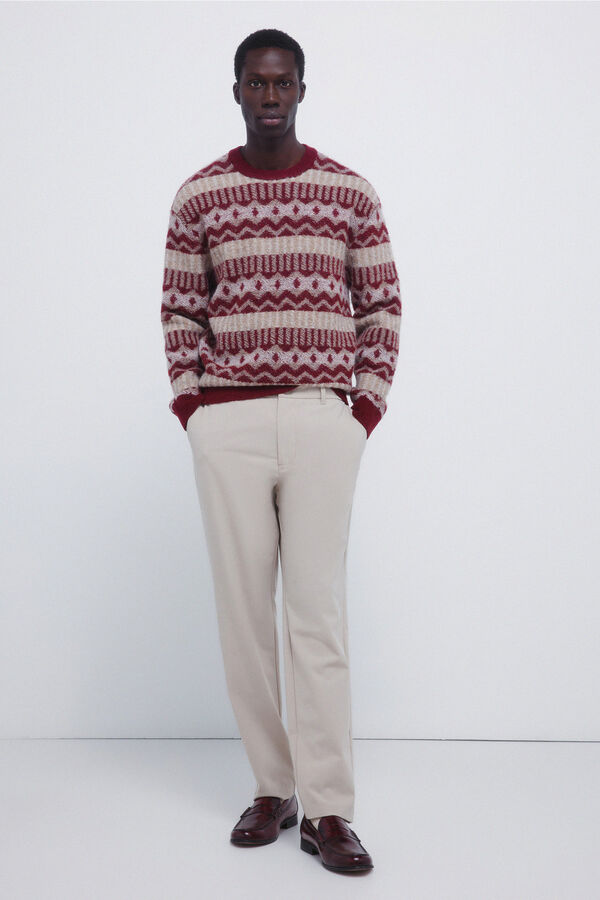 Springfield Elegantni džemper sa dijamantskim uzorkom Narandžasta