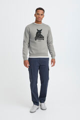 Blend Sweatshirt com gola redonda cinzento