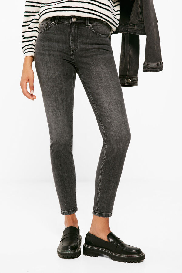 Springfield Sustainable wash slim cropped jeans grey