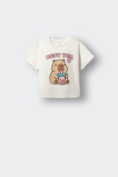 Springfield Kids Camiseta manga corta capybara ni&ntilde;a blanco