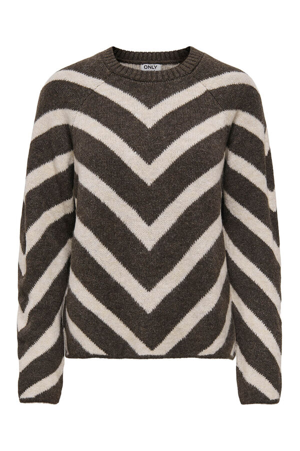Only Camisola com estampado geométrica castanho