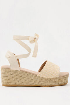 Springfield Jute wedge with natural upper blanc
