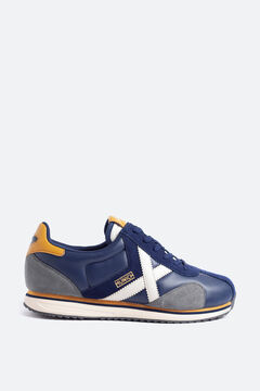 Springfield Munich unisex trainers in navy with split cow leather and PU navy