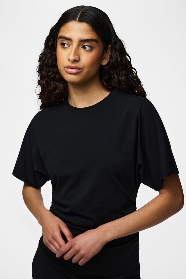 Pieces Short ruched dress black