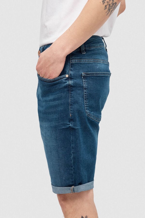 Inside Bermuda denim slim azul