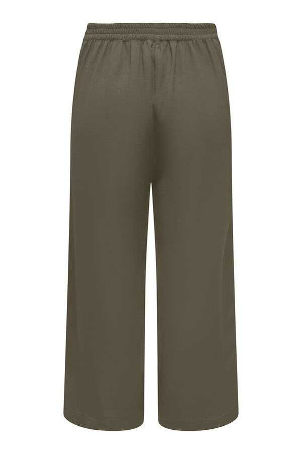 Only Pantal&oacute;n cropped fluido kaki