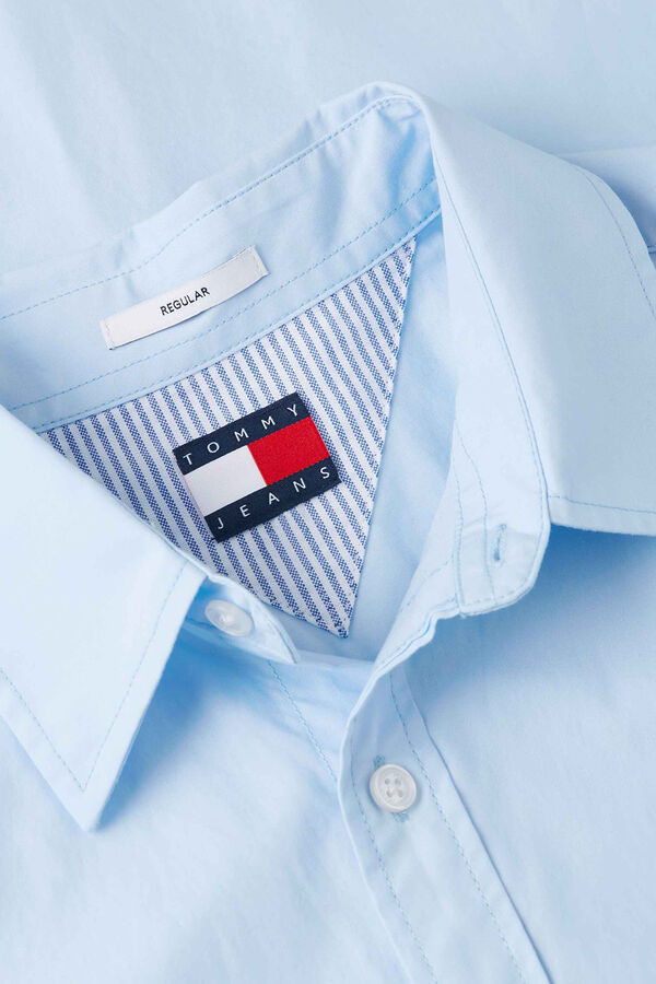Tommy Jeans Regular fit poplin shirt blue