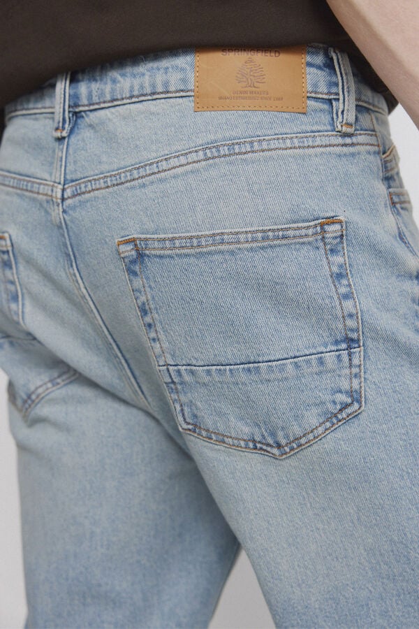 Springfield Overdyed slim fit jeans blue