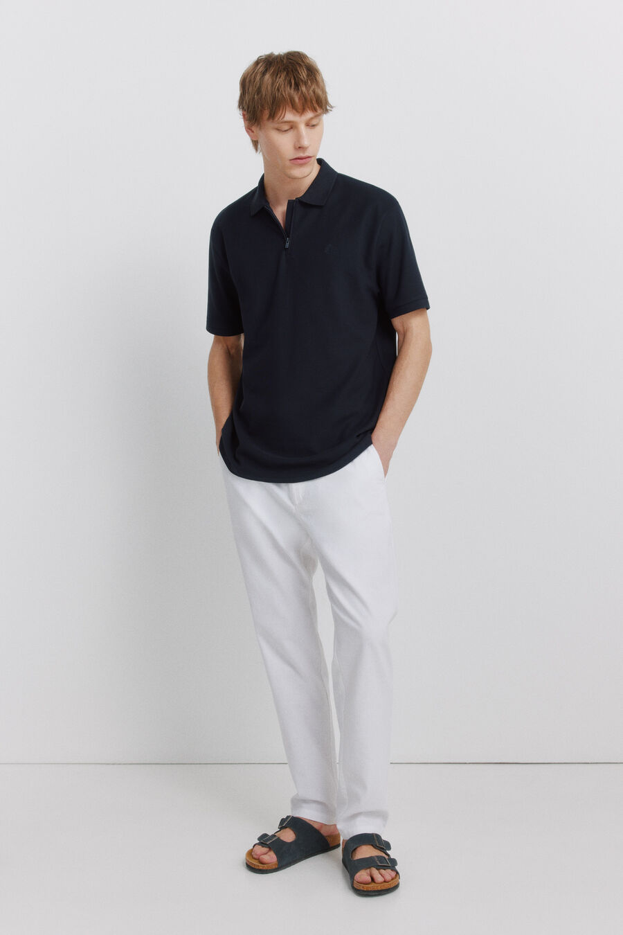 Pantalón chino lino comfort fit