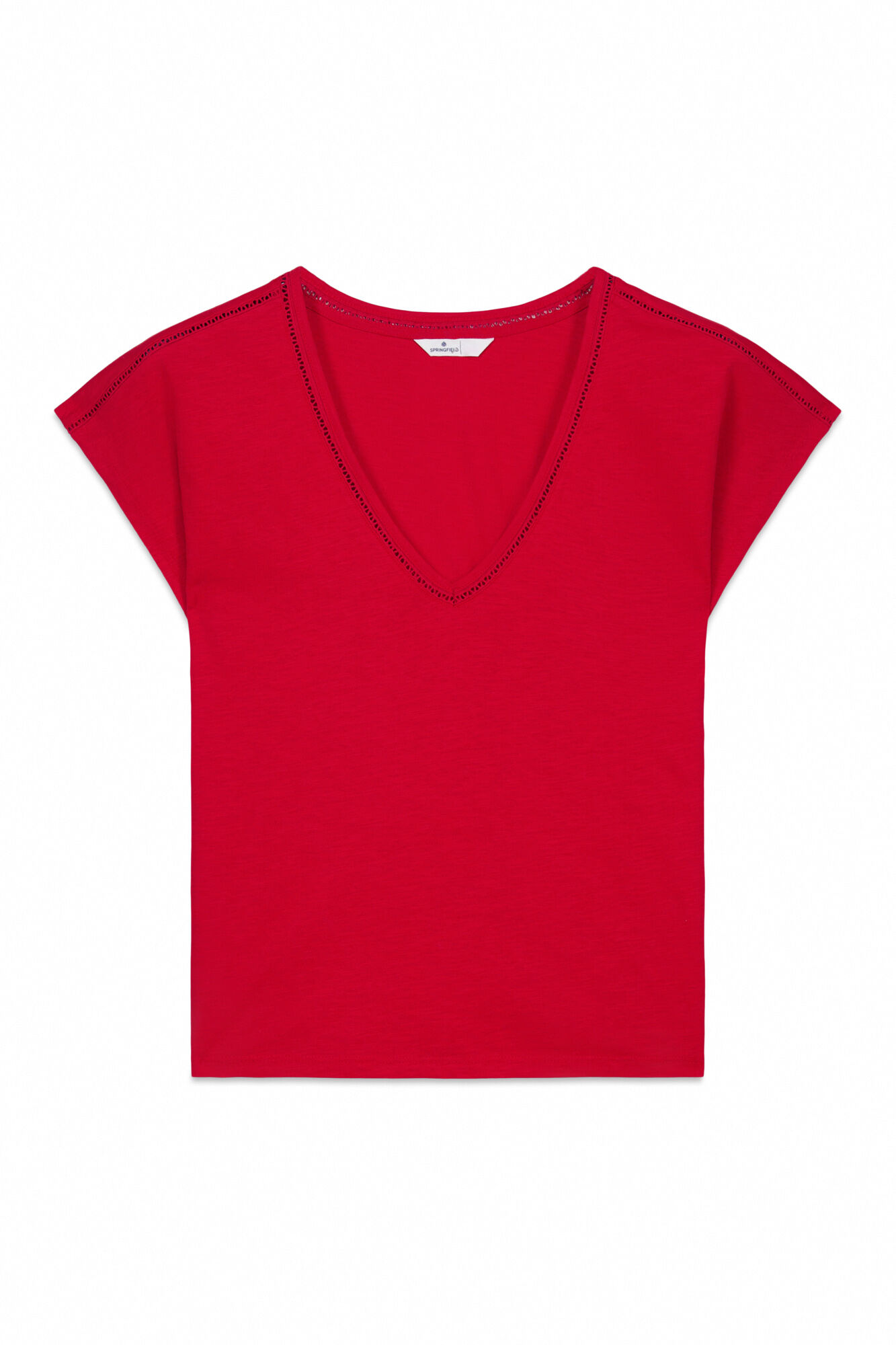 Springfield T-shirt decote em V de renda