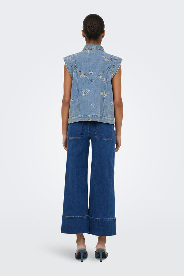 Only Jeans Wide Cropped Blau