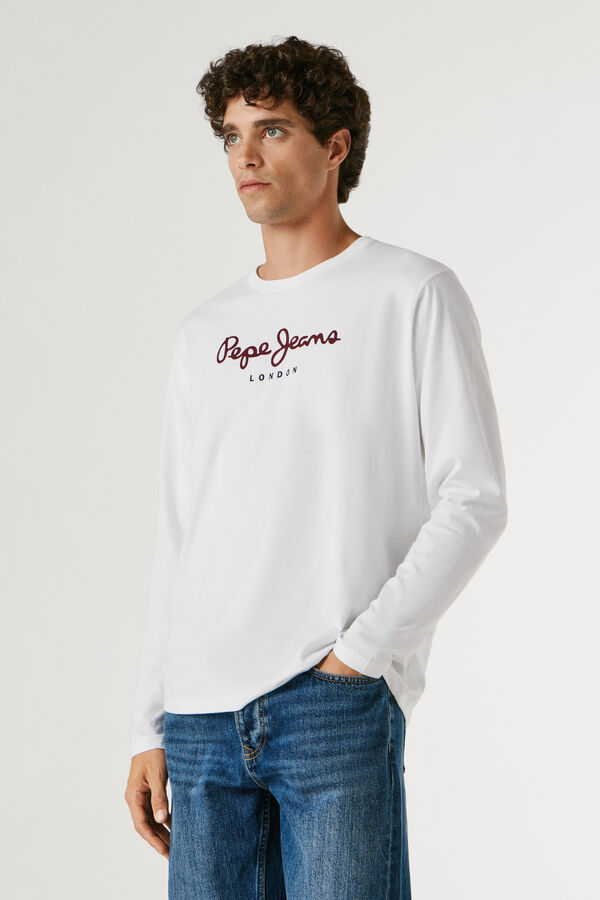Pepe Jeans Long sleeve logo T-shirt white