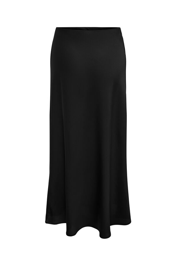 Only Falda larga sat&eacute;n negro