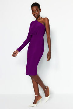 Trendyol Vestido de punto midi con hombro descubierto