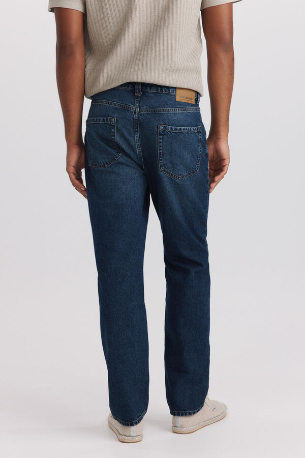 Springfield Overtinted wash straight fit jeans blue