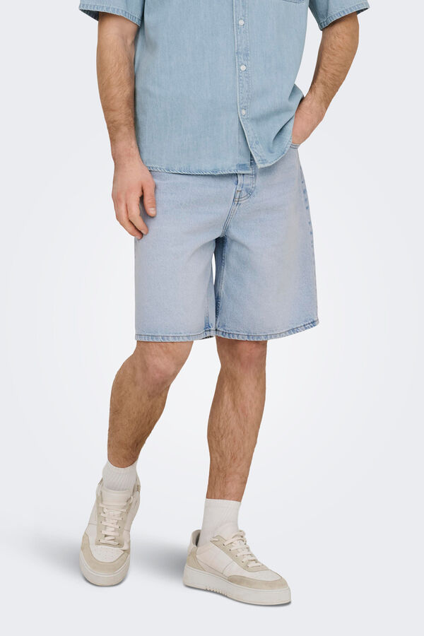 Only & Sons Jeans-Bermudas Blau